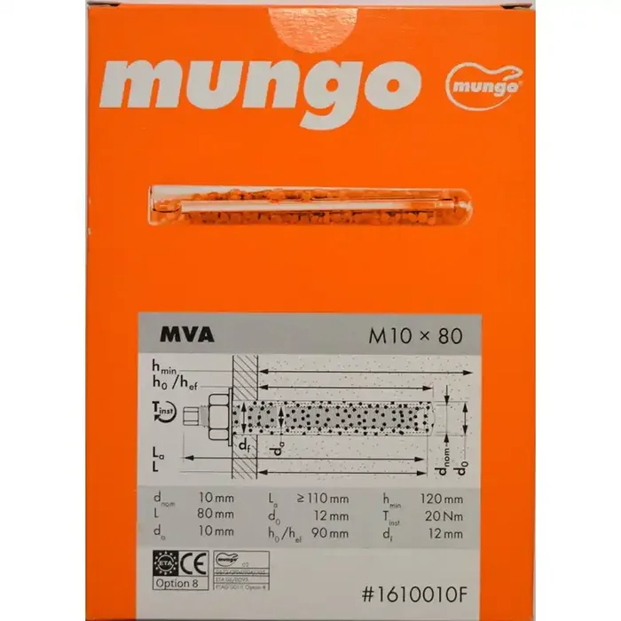 10 ampoules de scellement chimique MVA10 Mungo Prix Bas