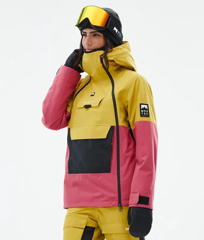 Achat Immédiat Montec Doom W Veste Snowboard Femme Yellow/Black/Light Red