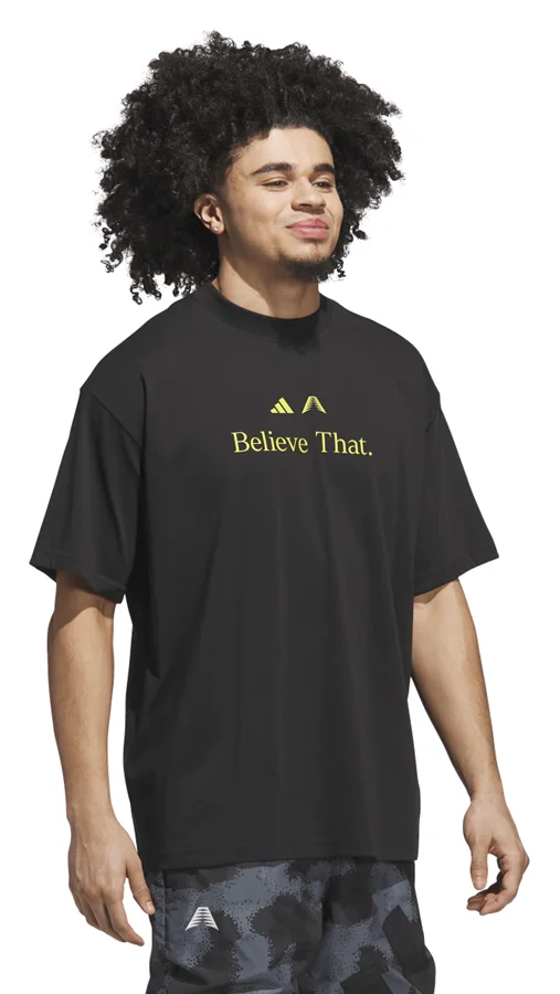 Adidas Basketball Anthony Edwards Believe That T-Shirt « Black/Preloved Lime »