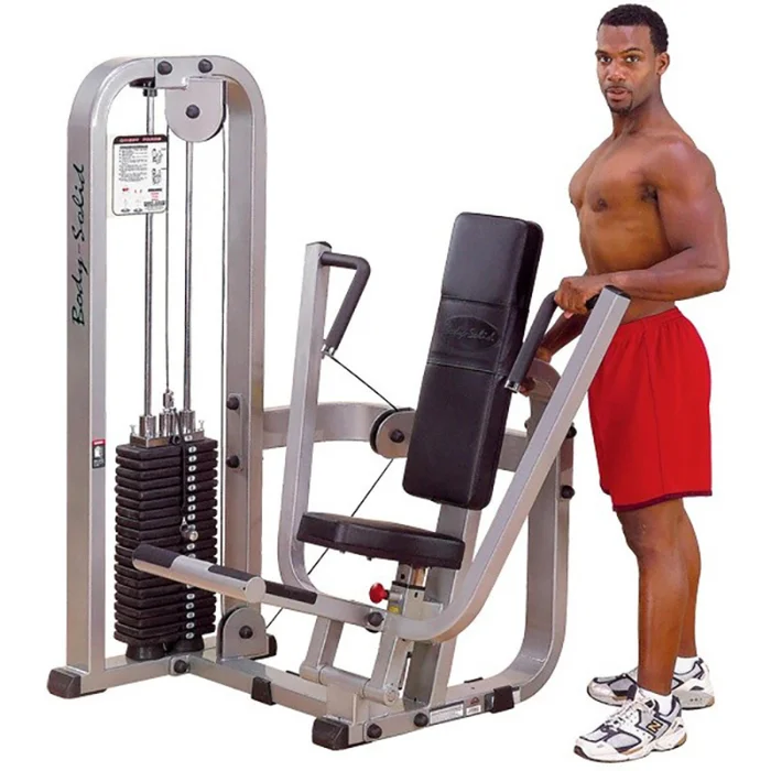 Appareil de musculation presse poitrine avec pile de poids 95 Kg ProClubLine [Taille 114,3×134,6×157,4 cm]