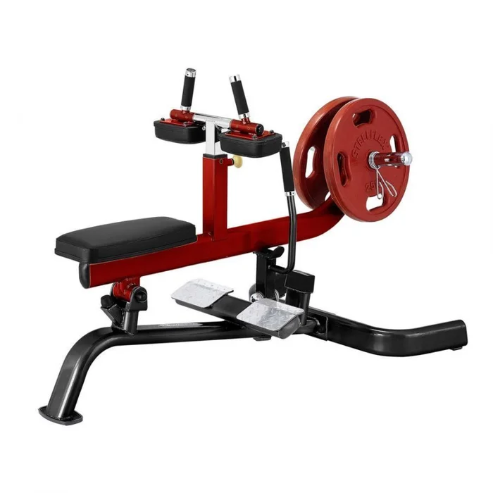 Appareil de musculation veau assis charpe plaque Steelflex [Taille 150x97x100 cm]