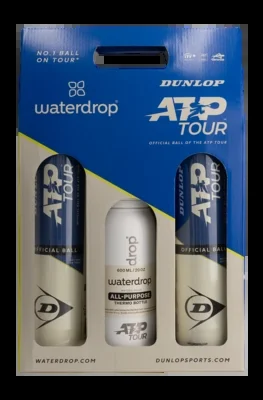 Balle de Tennis Dunlop ATP Tour (2x Tube de 4 balles) + Pack Waterdrop