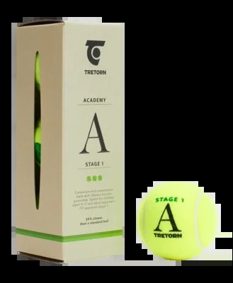 Balle de Tennis Tretorn Academy Green 3 Paquet