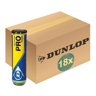 Balles de Tennis Dunlop Pro Tour Bipack (Carton 18 x 4)