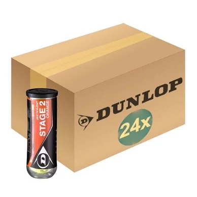 Balles de Tennis Dunlop Stage 1 Orange 3-Tin (Carton 24×3)