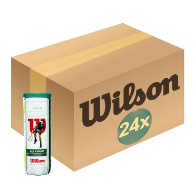 Balles de Tennis Wilson Tour All Court Yellow 3-Tin (Carton 24×3)