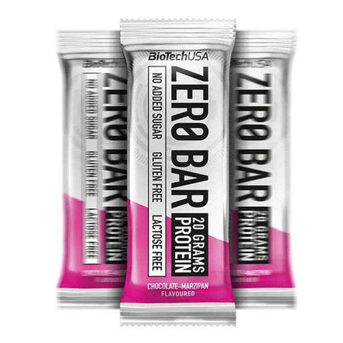 Barre de collations Biotech USA zero bar – Chocolat-massepain (x20)