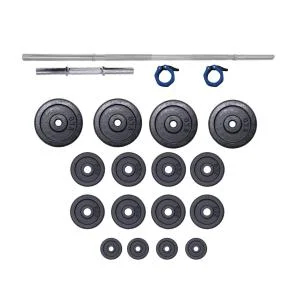 Barre de musculation + haltères 50 kg Fitlife