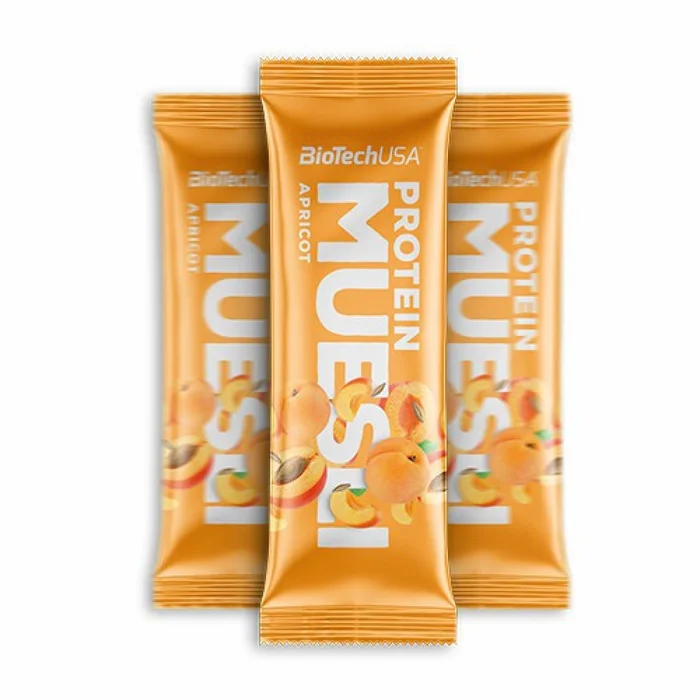 Barre proteinée Biotech USA muesli – Abricot (x28)