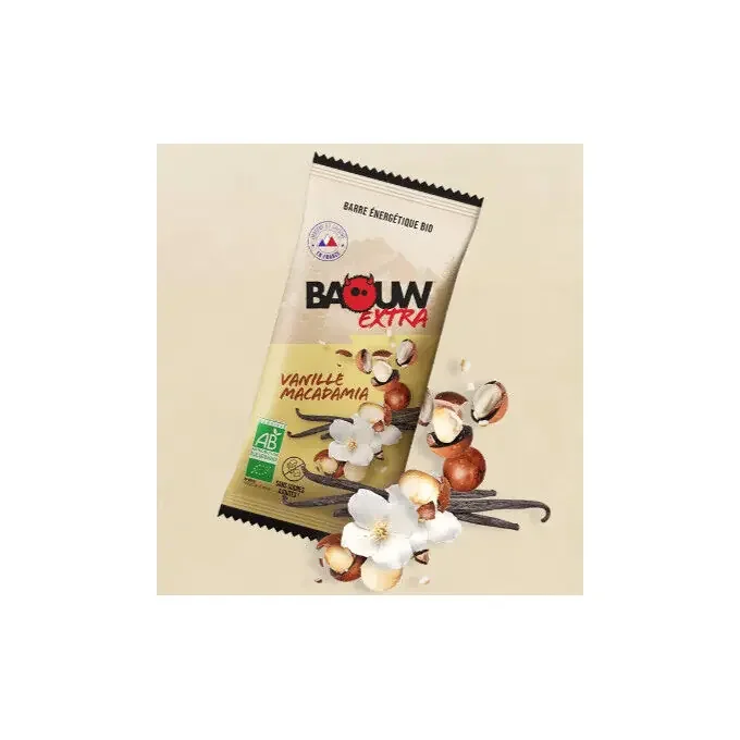 Barres Energétiques Bio Baouw EXTRA VANILLE-MACADAMIA Expédition Rapide