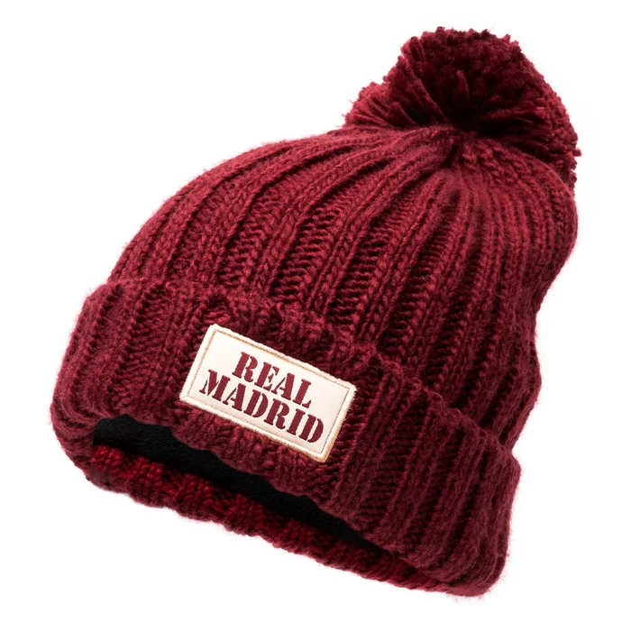 Bonnet à Pompon Bordeaux – Boutique Officiel Real Madrid CF