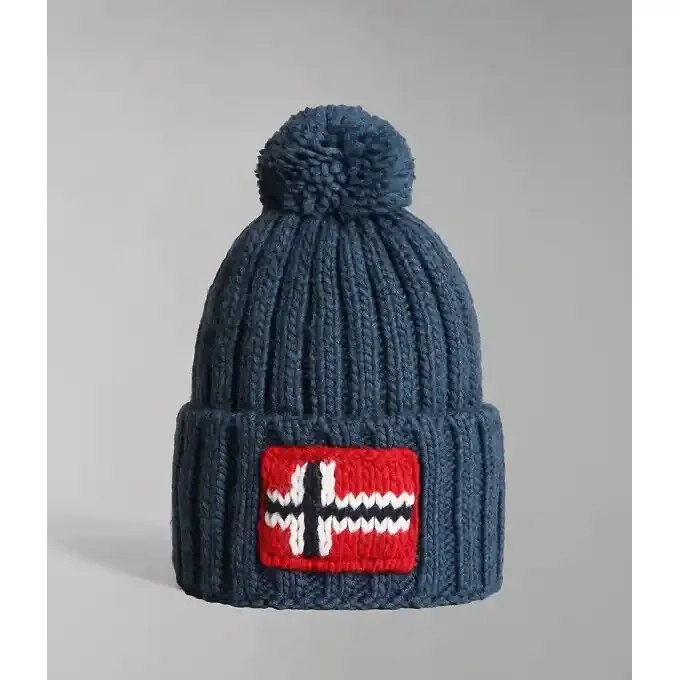 Bonnet Napapijri SEMIURY 5 Blue Insigne Fait Main
