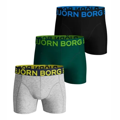 Boxer Björn Borg Men Core Shorts Sammy Sammy Neon Solid Evergreen (Lot de 3)