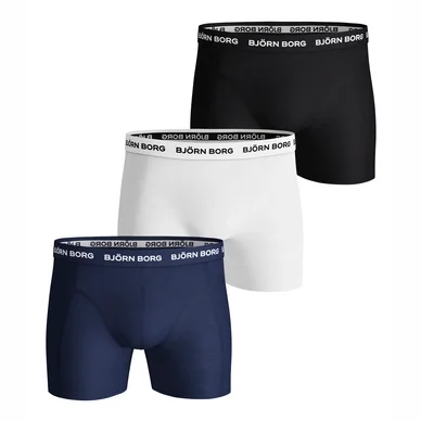 Boxer Björn Borg Men Essenstial Solid Blue White Black (Lot de 3)