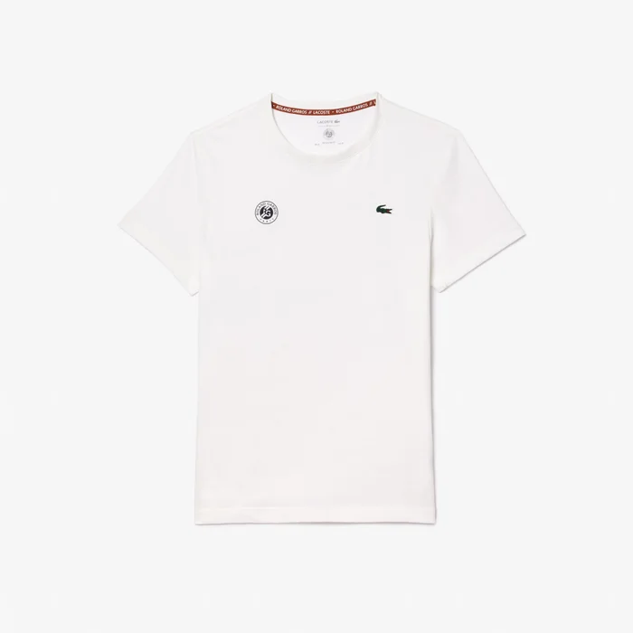 Camiseta de tenis Lacoste Roland Garros Blanco, Hombre