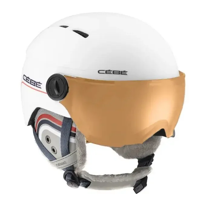 Casque Cébé FIREBALL JUNIOR White Patriot Line Matte PC Vario Perfo Grey Meilleur Choix