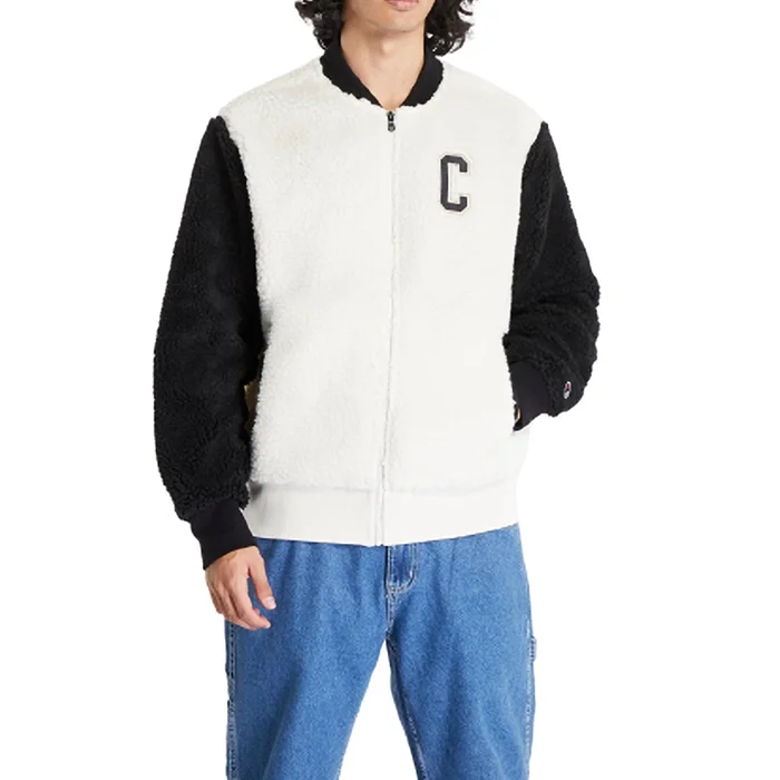 Champion Teddy Full Zip Bomber Jacket Fleece « White »