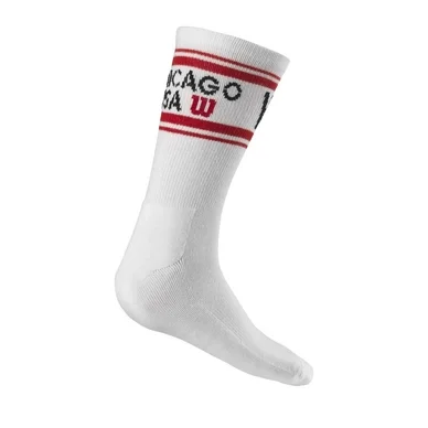 Chaussette de Tennis Wilson Homme Since 1914 Crew Sock Blanc Rouge