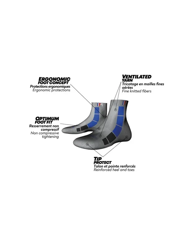 Chaussettes de Randonnée Techniques Monnet Mid Air Bleu Must-Have