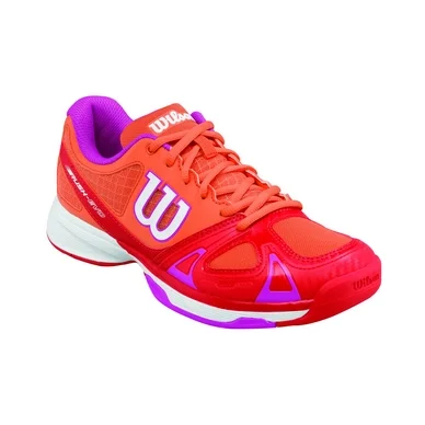Chaussure de Tennis Wilson Rush Evo Women Nasturtium Fiery Red Rose Violet