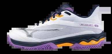 Chaussures de Padel Mizuno Femme Wave Exceed Light 2 Padel Blanche Habille Blues Hyacinth