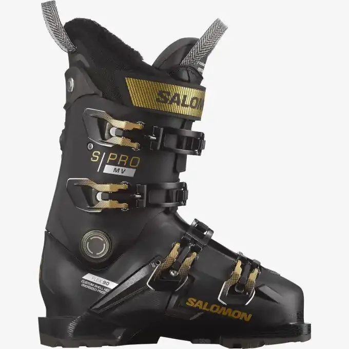 Chaussures de ski Salomon S/PRO MV 90 W GW Black/Gold/Beluga Haute Qualité