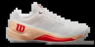 Chaussures de Tennis Wilson Women Rush Pro 4.0 Clay White Peach Parfait Infrared