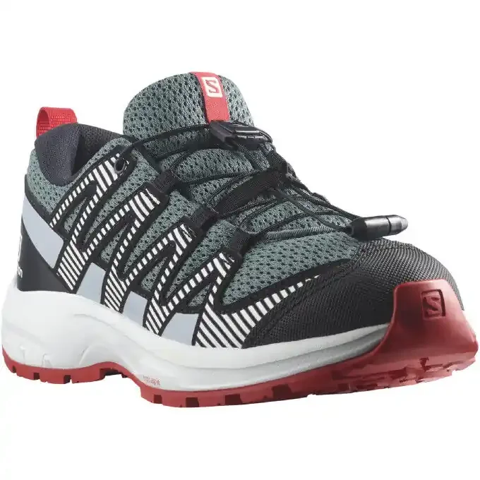 Chaussures junior de trail running Salomon XA PRO V8 (Stormy Weather Zen Blue Goji Berry) Acheter En Ligne