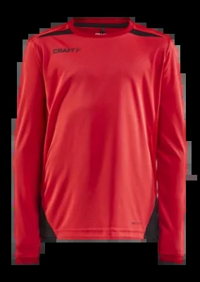 Chemise de Tennis Craft Enfant Pro Control Impact LS J Bright Red Black