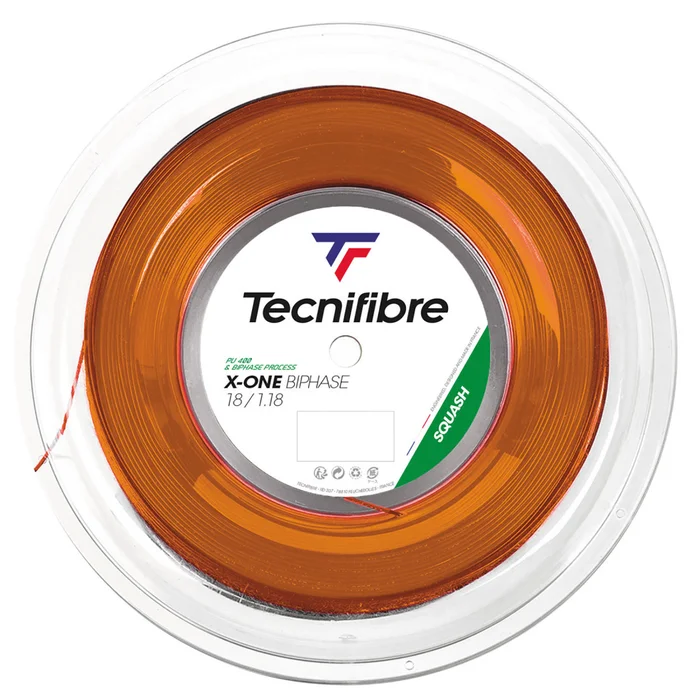 Cordaje de squash Tecnifibre X-One Biphase Squash Bobina de 118 200m
