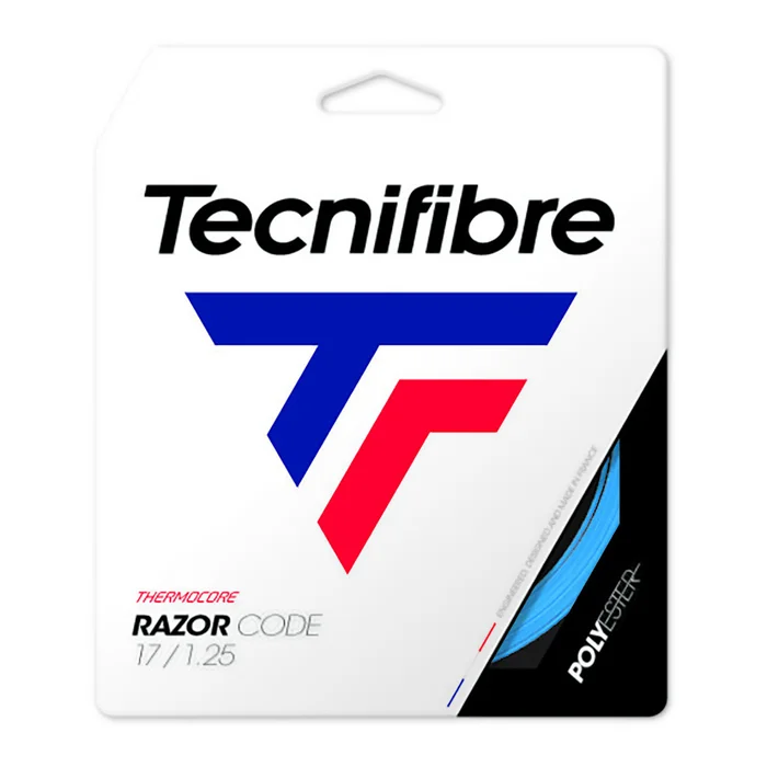 Cordaje de tenis TECNIFIBRE RAZOR CODE 125 BLEU GARNITURE