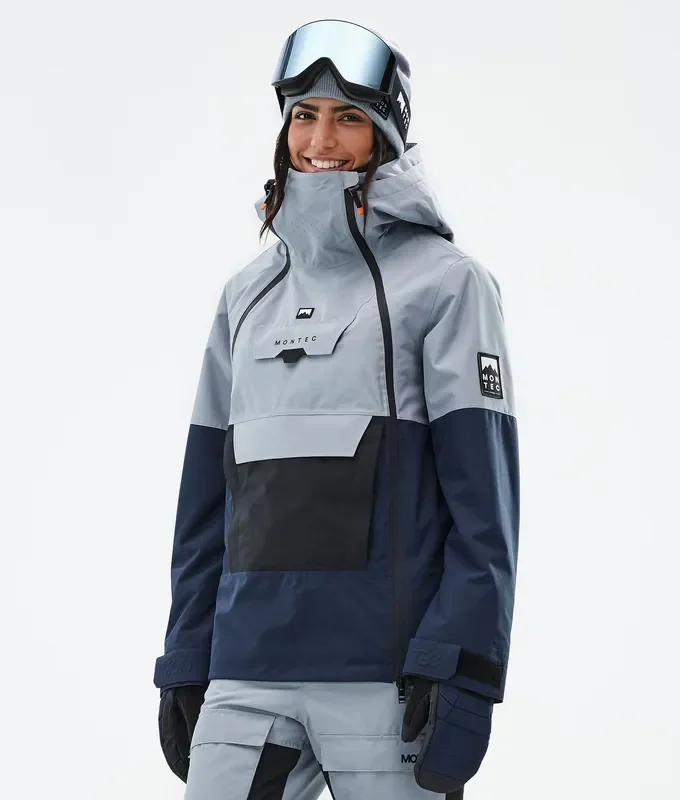 Dernier Modèle Montec Doom W Veste Snowboard Femme Soft Blue/Black/Dark Blue