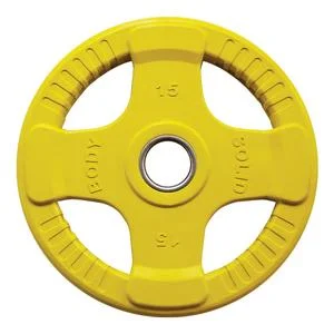 Disques Body-Solid olympiques 4 Grip en caoutchouc coloré 15 kg