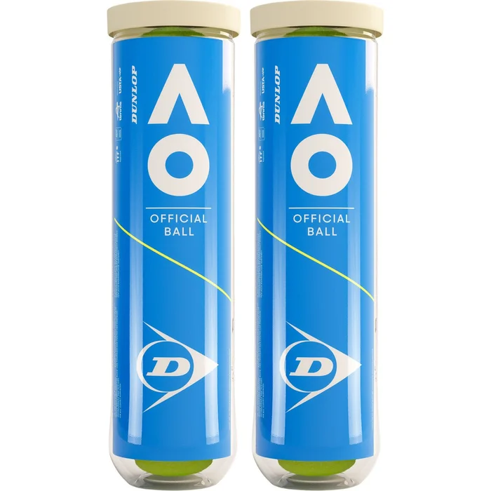 Dunlop Australian Open Double Pack – 2 Cans of 4 Balls