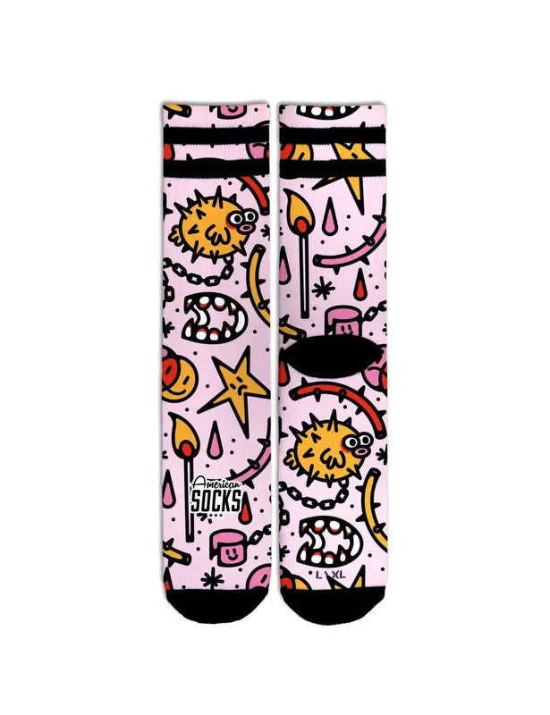 Fait Main Chaussettes AMERICAN SOCKS Blowfish
