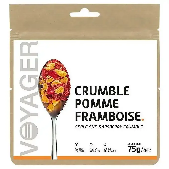 Livraison Express Dessert lyophilisé Voyager Crumble pomme framboise 75g