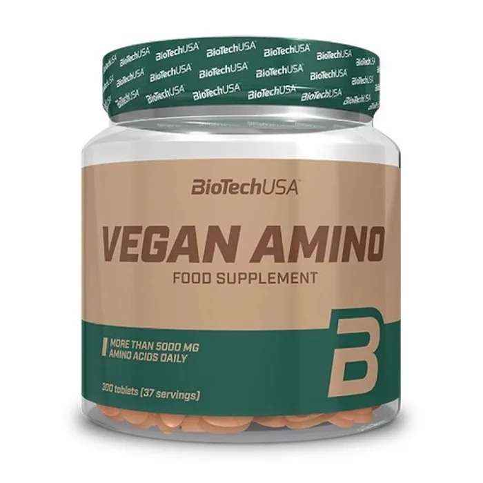 Lot de 10 pots de d’acides aminés Biotech USA vegan amino – 300 comp