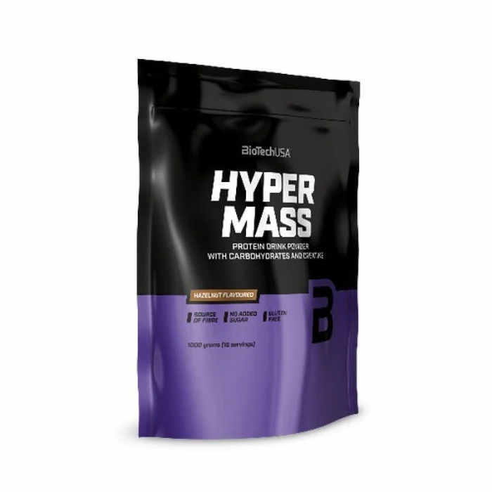 Lot de 10 sacs de prise de masse Biotech USA hyper mass – Noisette – 1kg