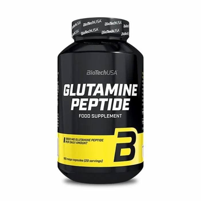 Lot de 12 pots d’acides aminésglutamine peptide Biotech USA – 180 Gélul