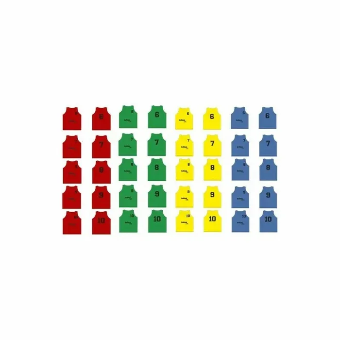 Lot de 5 chasubles numérotés du 6 à 10 Softee