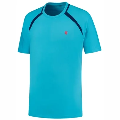 Maillot de Tennis K Swiss Men Hypercourt Mesh Crew 2 Cyan Blue