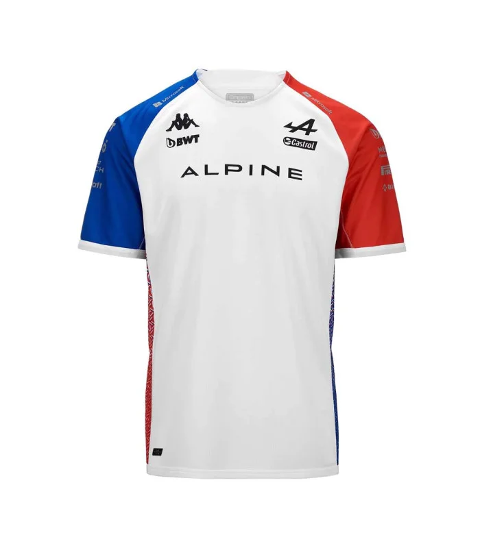MAILLOT KOMBAT GASLY FRANCE BWT ALPINE F1 TEAM BLANC HOMME