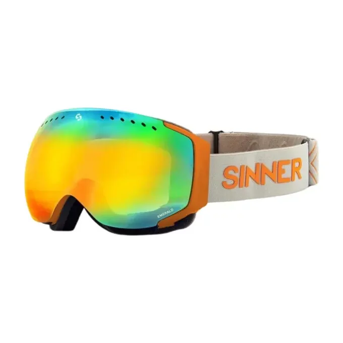 Masque de ski Sinner Emerald – Matte Orange – Double Full – Orange Mirror Vent Bon Plan