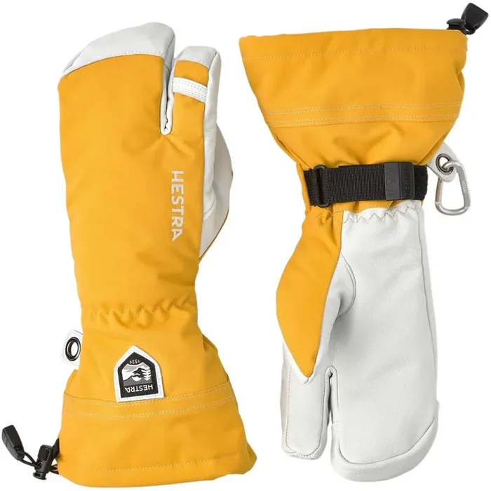 Must-Have Hestra Army Leather Heli Ski, 3 doigts gants de ski, jaune