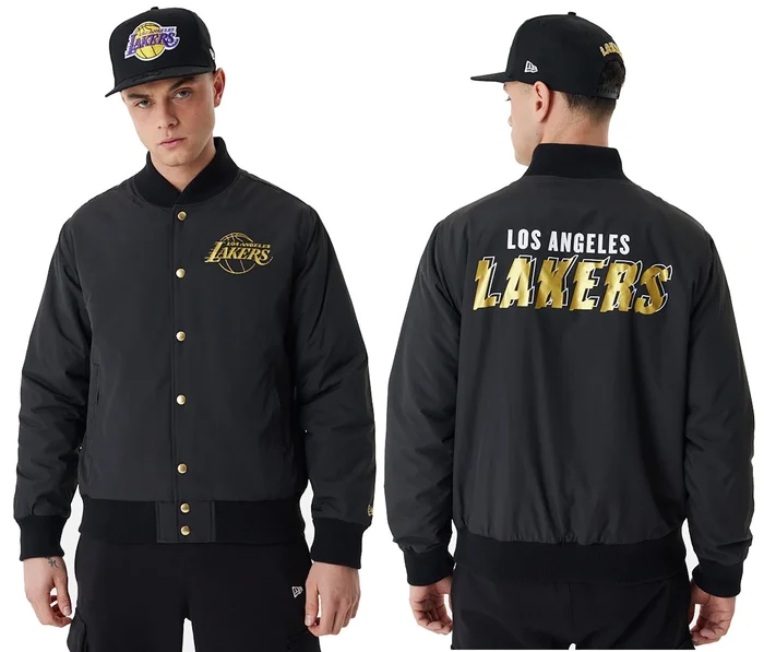 New Era NBA L.A Lakers Team Script Bomber Jacket