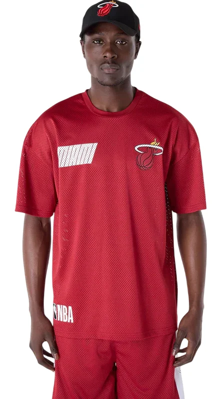 New Era NBA Miami Heat Graphic Mesh T-Shirt « DarK Red »