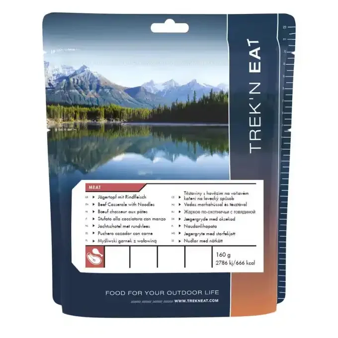 Nouvel Arrivage Repas lyophilisé Trek’n eat Boeuf chasseur aux pâtes