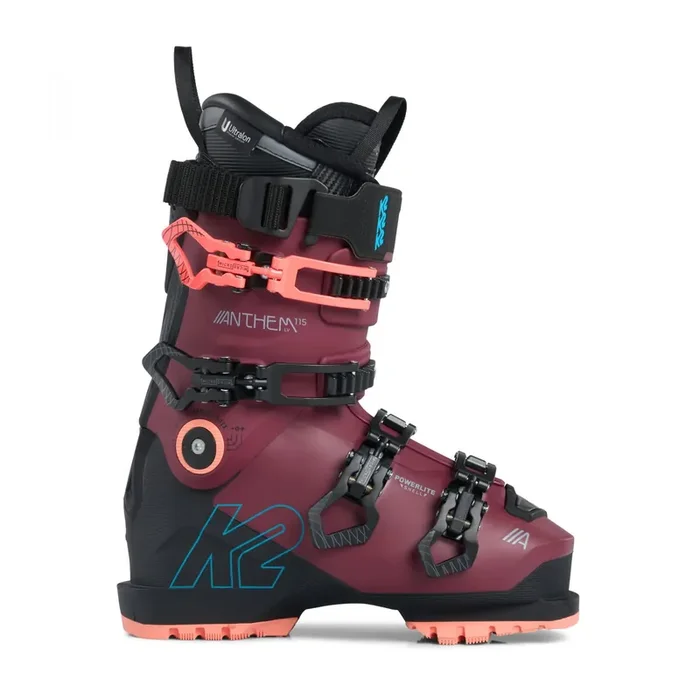 Original K2 Anthem 115 MV, chaussures de ski, femmes, rouge foncé