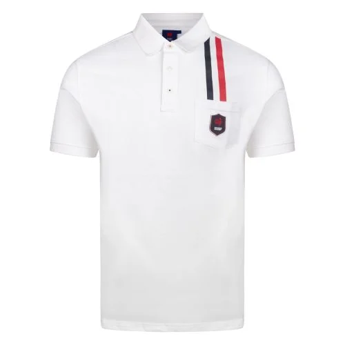Polo Capsule City Bandes Tricolores Blanc Homme