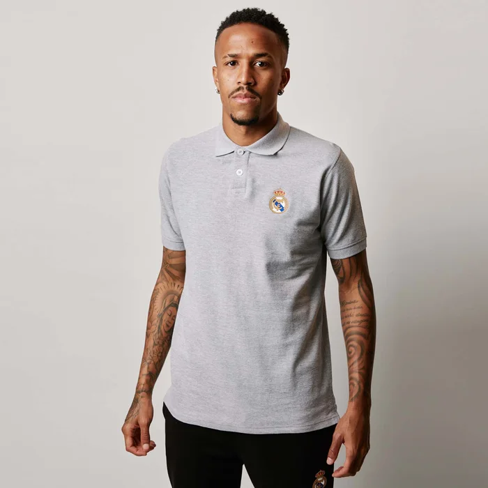 Polo Essentials Color Écusson Gris Clair Hommes – Boutique Officiel Real Madrid CF